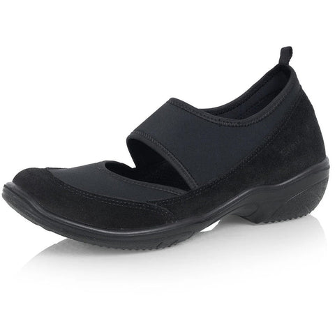 Naisten loaferit. Sievi Ulla musta naisten kävelykenkä / avonainen loafer.