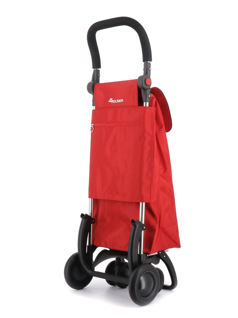 Ostoskärry I-Bag MF punainen 4 renkaalla, 2 kääntyvällä eturenkaalla ja säädettävällä kahvalla - Image 4