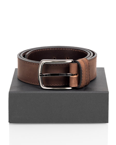 Utua nahkavyö 4cm tummanruskea - Image 4