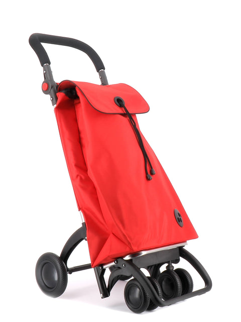 Ostoskärry I-Bag MF punainen 4 renkaalla, 2 kääntyvällä eturenkaalla ja säädettävällä kahvalla - Image 5