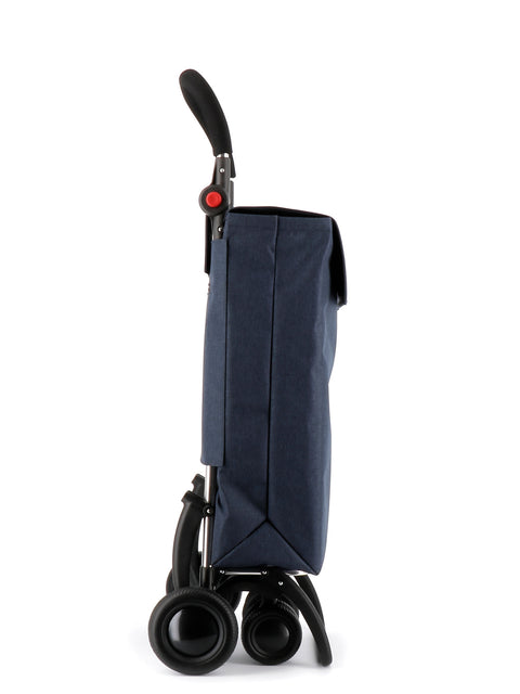 Ostoskärry Sbelta Tweed  siniharmaa 4 renkaalla, 2 kääntyvällä eturenkaalla ja säädettävällä kahvalla - Image 2