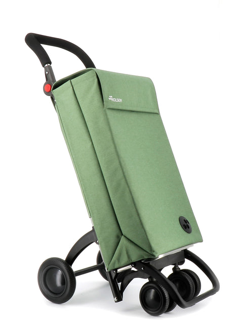 Ostoskärry Sbelta Tweed  vihreä 4 renkaalla, 2 kääntyvällä eturenkaalla ja säädettävällä kahvalla - Image 5