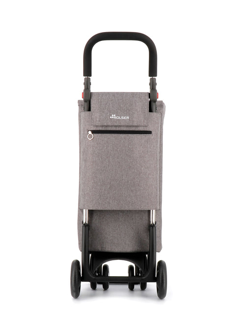 Ostoskärry Sbelta Tweed  harmaa 4 renkaalla, 2 kääntyvällä eturenkaalla ja säädettävällä kahvalla - Image 3
