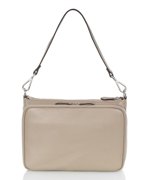 Ajaton nahkainen käsilaukku Utua Kajo Exclusive harmaa olkalaukku Sievi shopista