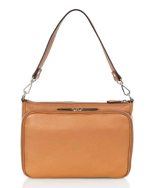 Ajaton nahkainen käsilaukku Utua Kajo Exclusive ruskea olkalaukku Sievi shopista