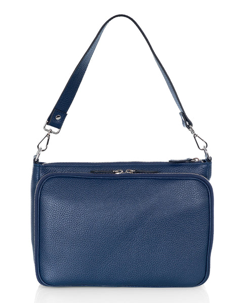 Ajaton nahkainen käsilaukku Utua Kajo Exclusive sininen olkalaukku Sievi shopista