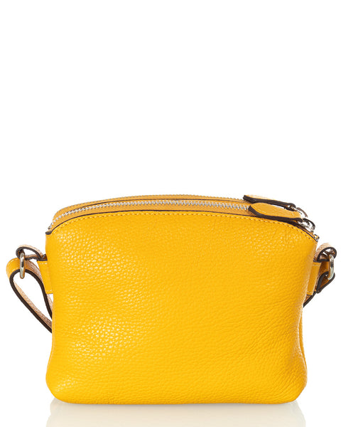 Ajaton nahkainen käsilaukku Utua Lysti keltainen pikkulaukku Sievi shopista