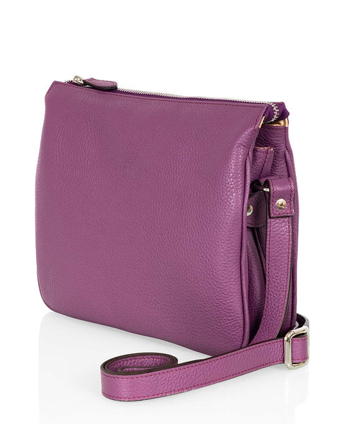 Ajaton nahkainen olkalaukku Utua Kulo Exclusive violetti Sievi Shopista
