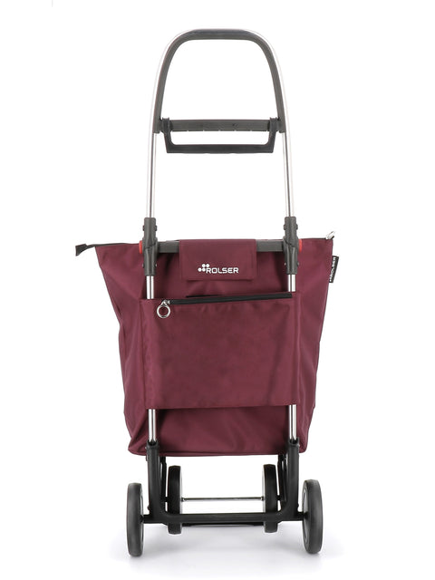 Kevyt ja kätevä ostoskärry erilaisille kantamuksille Rolser Mini Bag Plus MF 4L luumu