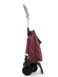 Kokoon taittuva vetokärry Rolser Mini Bag Plus MF 4L luumu varastoituu pieneen tilaan