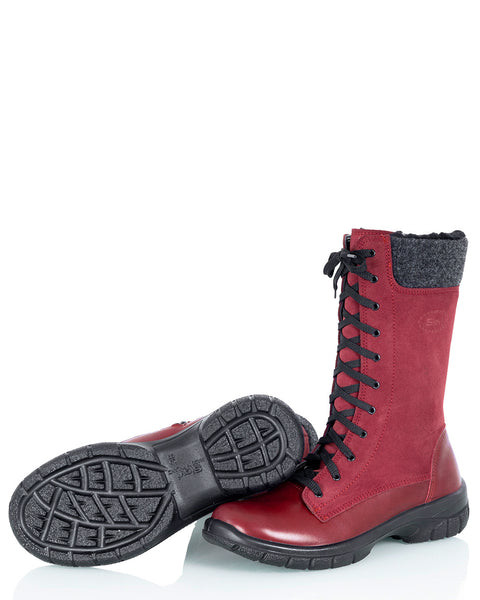 Kotimaiset naisten talvikengät pitävällä kitkapohjalla Sievi Vilja viininpunainen