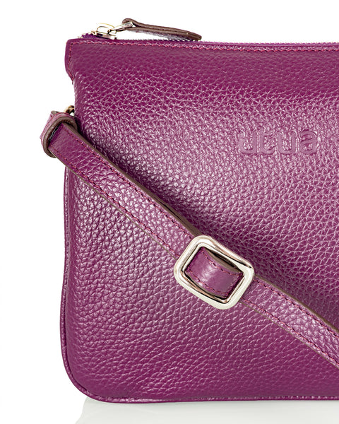 Laadukas ja tyylikäs Utua Ihme Exclusive tumma violetti pikkulaukku aitoa nahkaa Sievi shopista