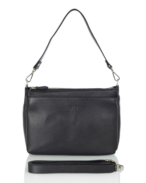 Laadukas ja tyylikäs Utua Kajo Exclusive musta olkalaukku aitoa nahkaa Sievi shopista