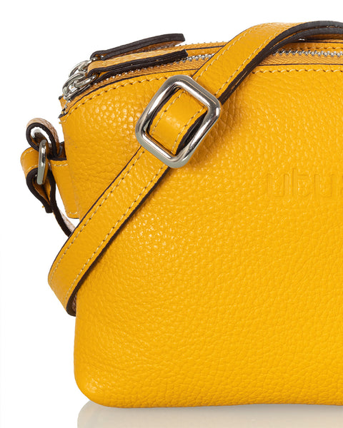 Laadukas ja tyylikäs Utua Lysti keltainen pikkulaukku aitoa nahkaa Sievi shopista