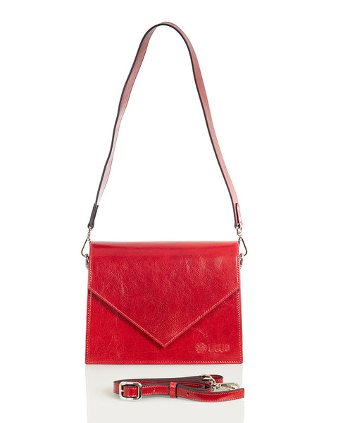 Laadukas ja tyylikäs Utua Skoga punainen kasviparkittu pikkulaukku aitoa nahkaa Sievi shopista