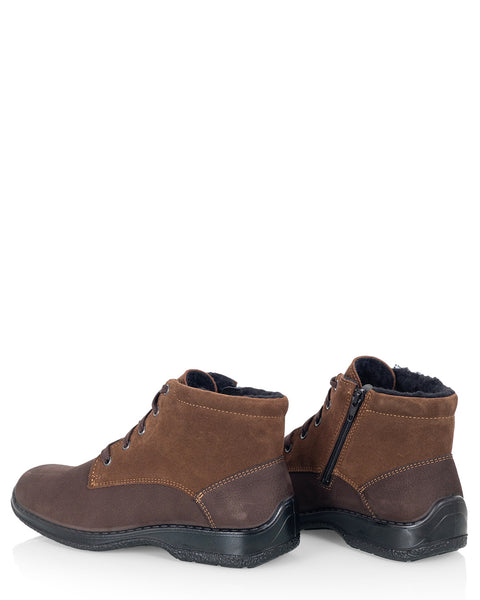 Lämpimät miesten talvinilkkurit Sievi Antero XL tummanruskea nauhoilla ja vetoketjulla