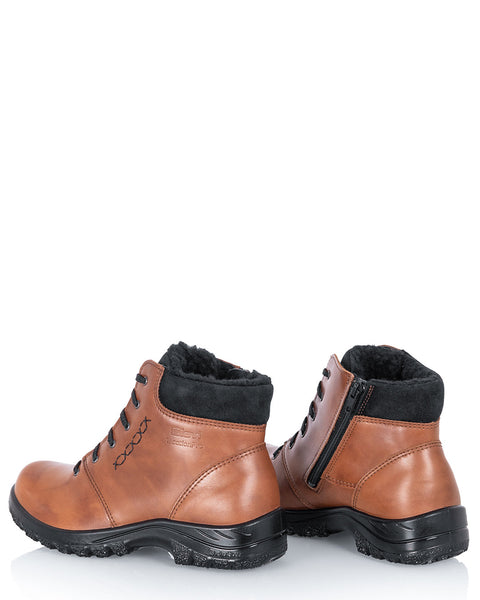 Lämpimät naisten talvinilkkurit Sievi Aila XL ruskeat nauhoilla ja vetoketjulla