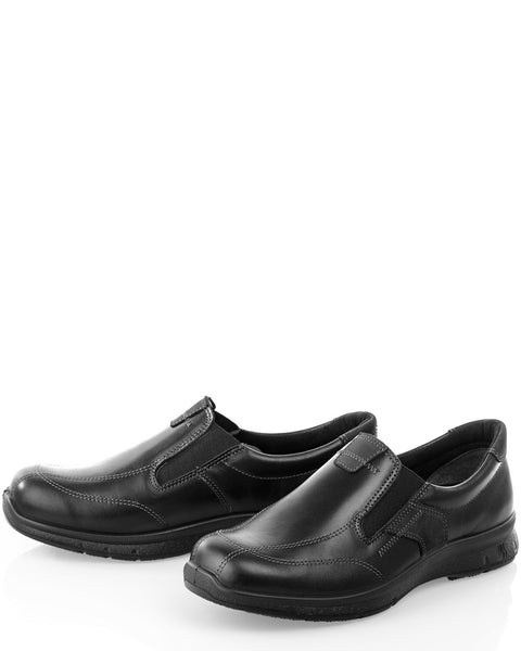 Miesten tyylikäs loafer tilavalla lestillä Sievi Uuno XL musta