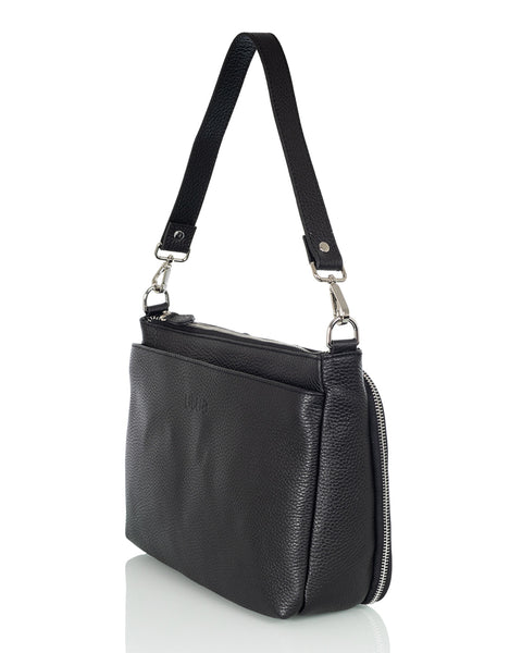 Musta nahkalaukku Utua Kajo Exclusive musta olkalaukku Sievi shopista