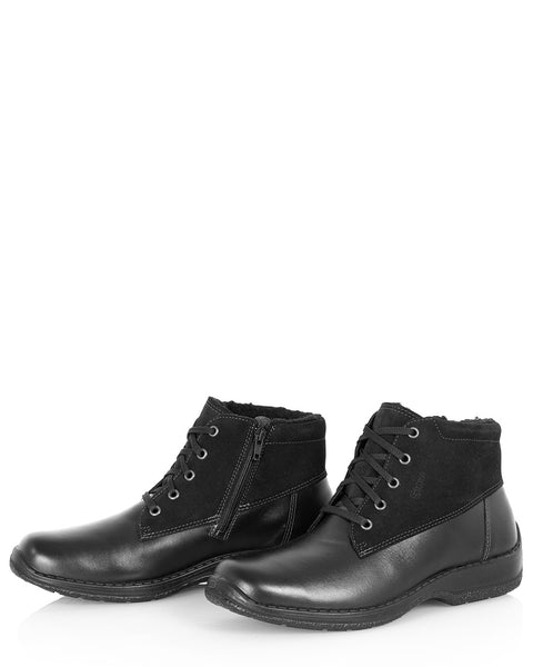 Mustat nahkaiset miesten talvinilkkurit Sievi Aatos XL musta