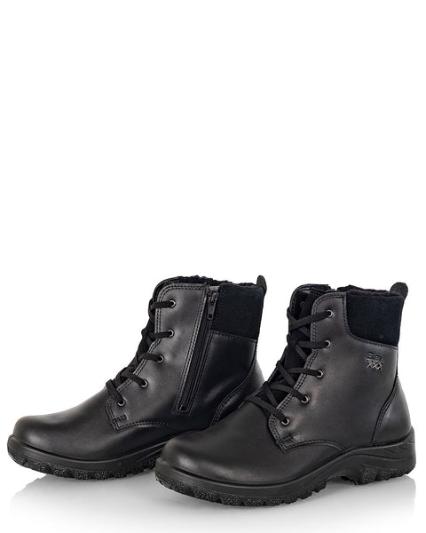 Mustat nahkaiset naisten talvinilkkurit Sievi Aira XL musta