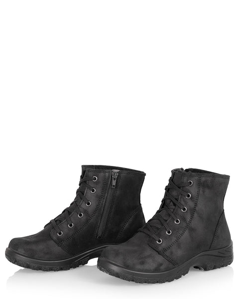 Mustat nahkaiset naisten talvinilkkurit Sievi Eevi XL musta