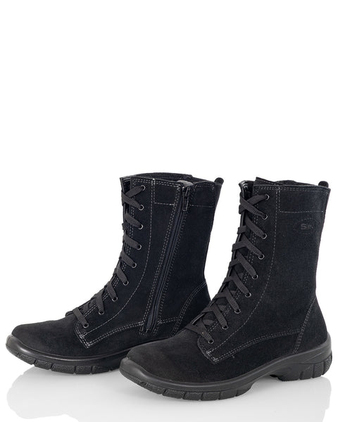 Nahkaiset naisten talvimaiharit Sievi Ellen musta