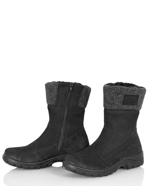 Nahkaiset naisten talvinilkkurit Sievi Katja XL musta