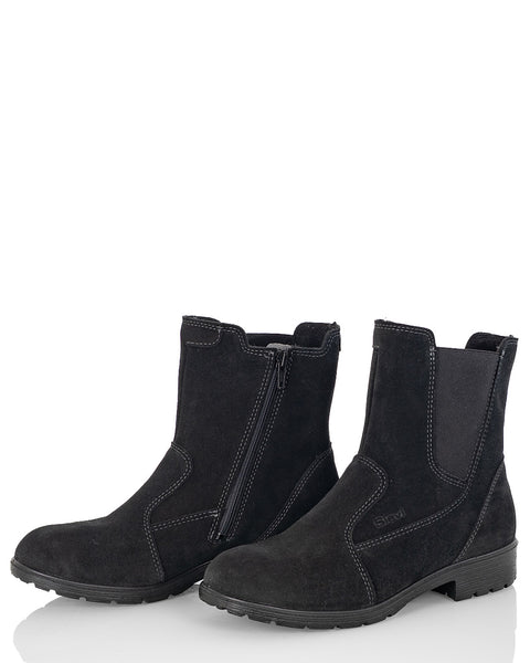 Nahkaiset naisten talvinilkkurit kiilakorolla Sievi Jutta XL musta