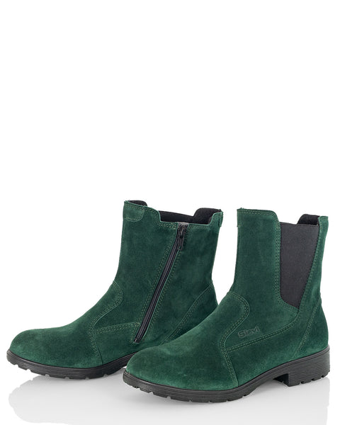 Nahkaiset naisten talvinilkkurit kiilakorolla Sievi Jutta XL vihreä