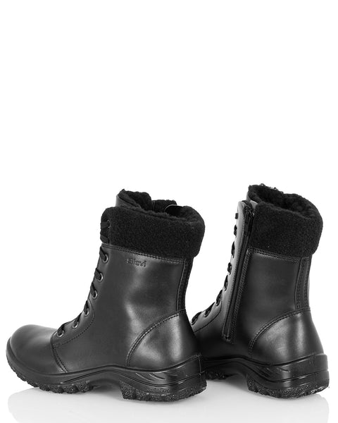 Naisten talvinilkkurit Sievi Milja musta nauhoilla ja vetoketjulla