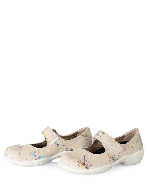 Naisten tyylikäs ballerina tilavalla lestillä Sievi Klaara XL beige