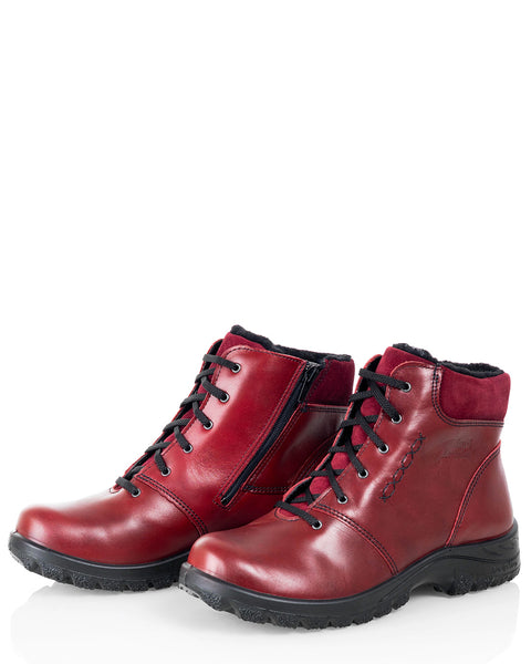 Punaiset nahkaiset naisten talvinilkkurit Sievi Aila XL