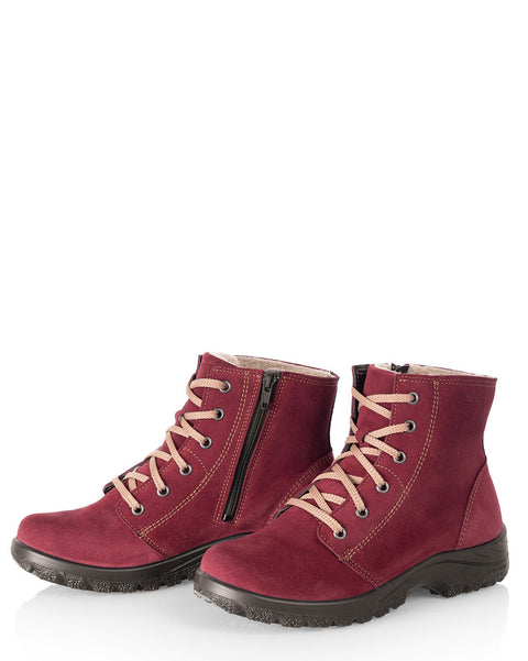 Punaiset nahkaiset naisten talvinilkkurit Sievi Eevi XL punainen