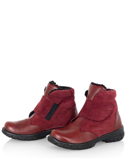 Punaiset nahkaiset naisten talvinilkkurit Sievi Seela XL viininpunainen