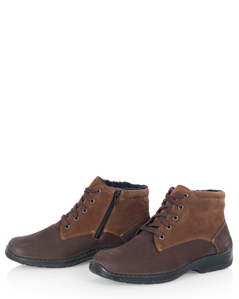 Ruskeat nahkaiset miesten talvinilkkurit Sievi Antero XL tummanruskea