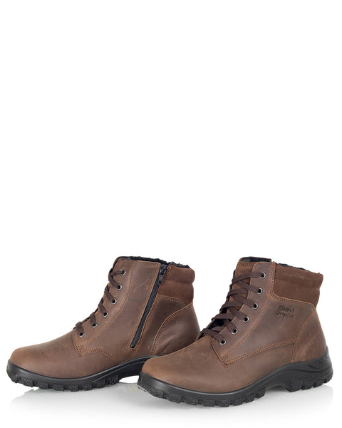 Ruskeat nahkaiset miesten talvinilkkurit Sievi Atte XL tummanruskea