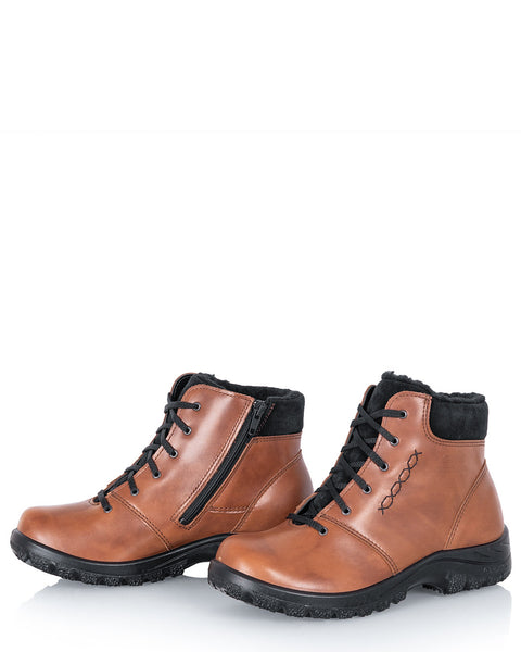 Ruskeat nahkaiset naisten talvinilkkurit Sievi Aila XL