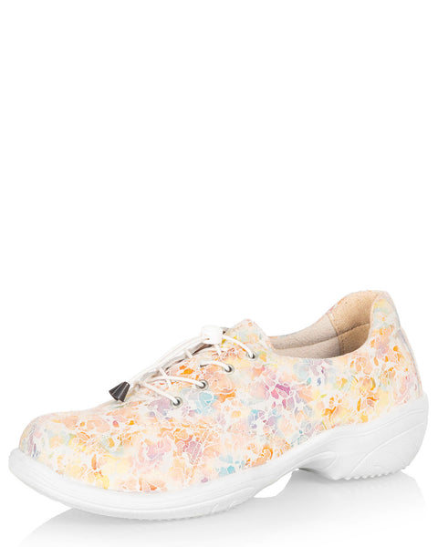 Sievi Friida XL vaalea kukallinen naisten kävelykenkä pikanauhoilla