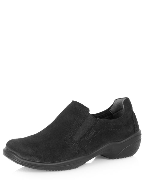 Sievi Heini musta naisten kävelykenkä haljasnahkaa venykkeellä