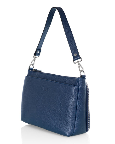 Sininen nahkalaukku Utua Kajo Exclusive sininen olkalaukku Sievi shopista