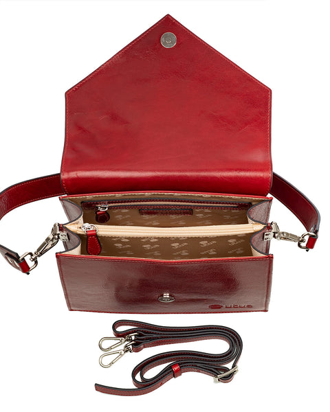 Skoga punainen kasviparkittu pikkulaukku kotimaiselta Utualta Sievi shopista