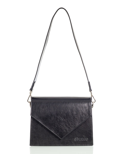 Utua Skoga musta kasviparkittu pikkulaukku Sievi shopista