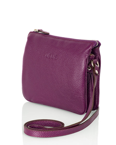 Violetti nahkalaukku Utua Ihme Exclusive tumma violetti pikkulaukku Sievi shopista